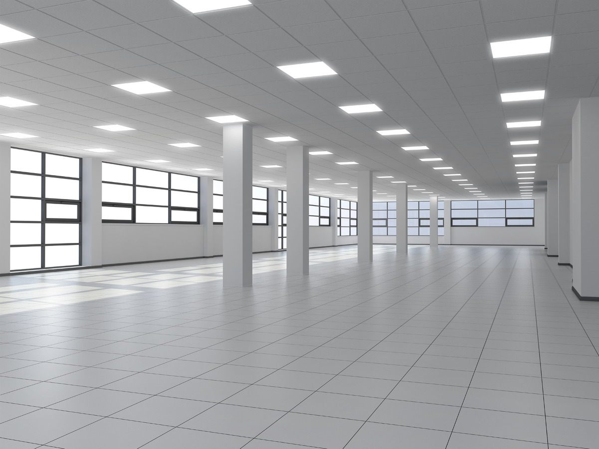 afbeelding van kantoorruimte met LED panelen